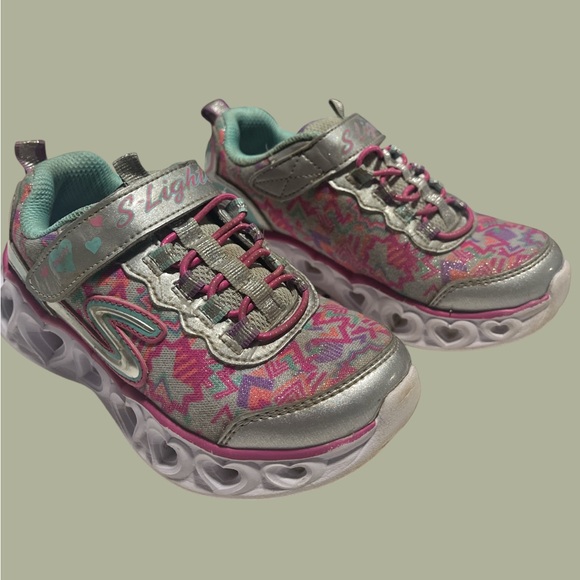 Skechers Kids Love Lights Marathon Running Shoes 20180L - Size 12 - Picture 10 of 12